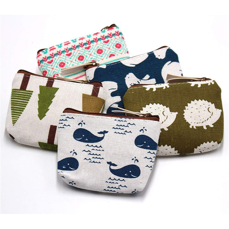 Wholesale Adorable Animal Canvas Change Coin Purse Wallet Bag Custom Coin Purse