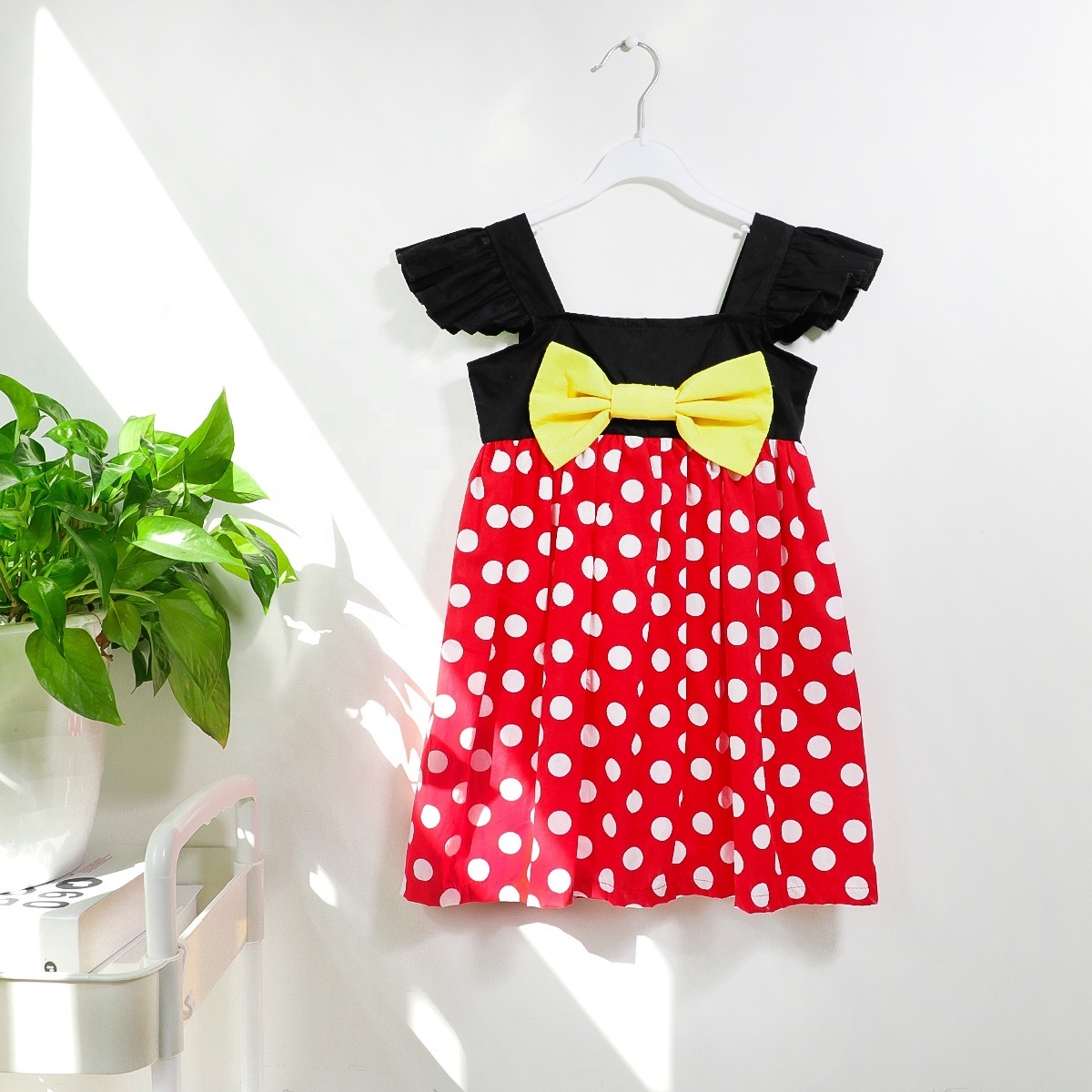 2024 Baby Girl Dress Lovely Red Polka Dot Summer Baby Sleeveless Dresses for Girls Cotton Princess Skirt