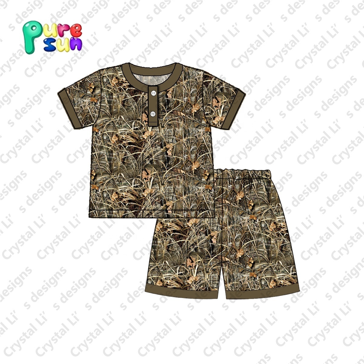 Latest Design Short Pajama Boys Custom Print Kids Baby 100% Cotton Boys Sleepwear Children Wholesale Boy Shorts Pajamas