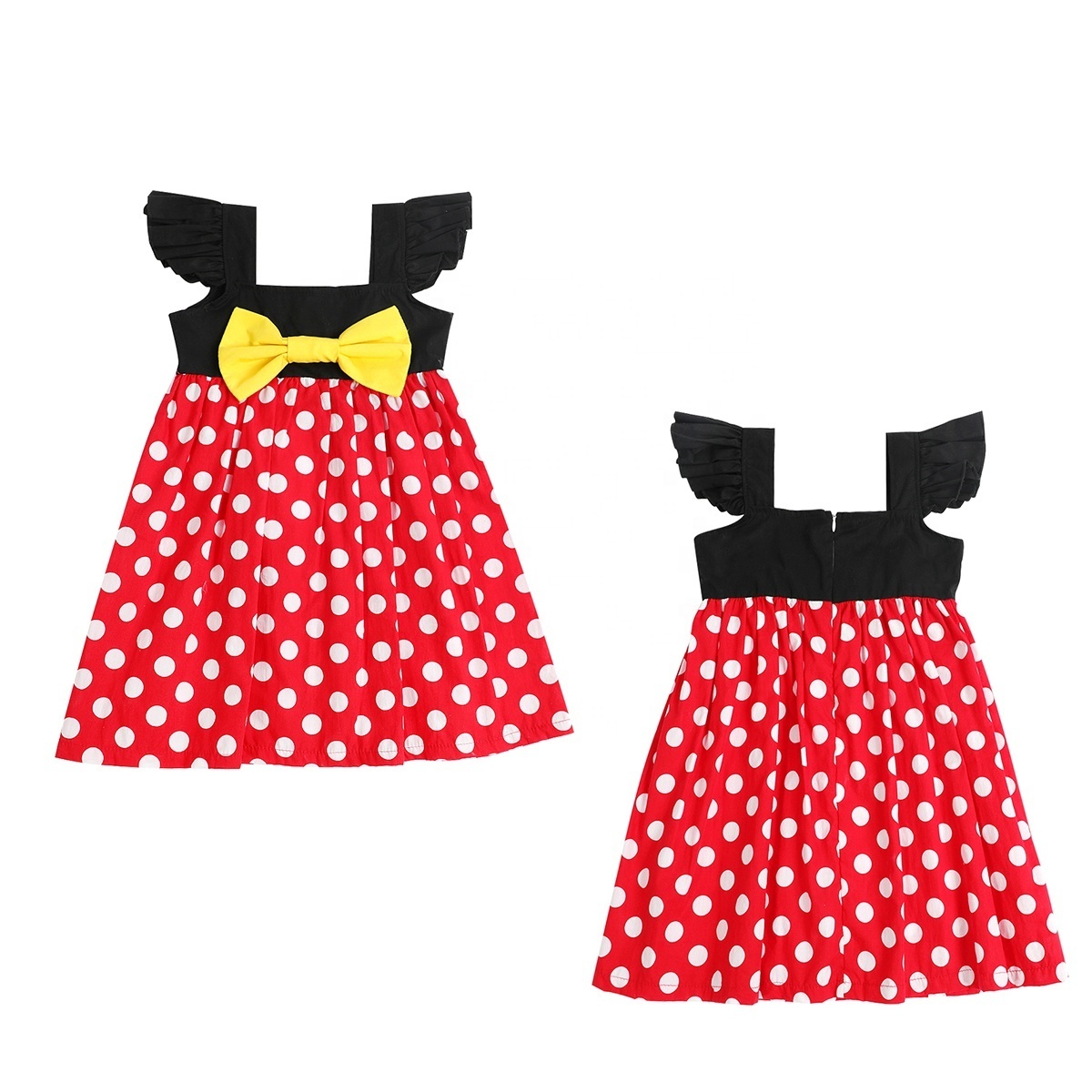 2024 Baby Girl Dress Lovely Red Polka Dot Summer Baby Sleeveless Dresses for Girls Cotton Princess Skirt