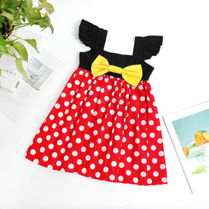 2024 Baby Girl Dress Lovely Red Polka Dot Summer Baby Sleeveless Dresses for Girls Cotton Princess Skirt