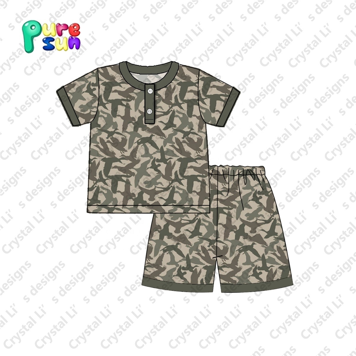 Latest Design Short Pajama Boys Custom Print Kids Baby 100% Cotton Boys Sleepwear Children Wholesale Boy Shorts Pajamas