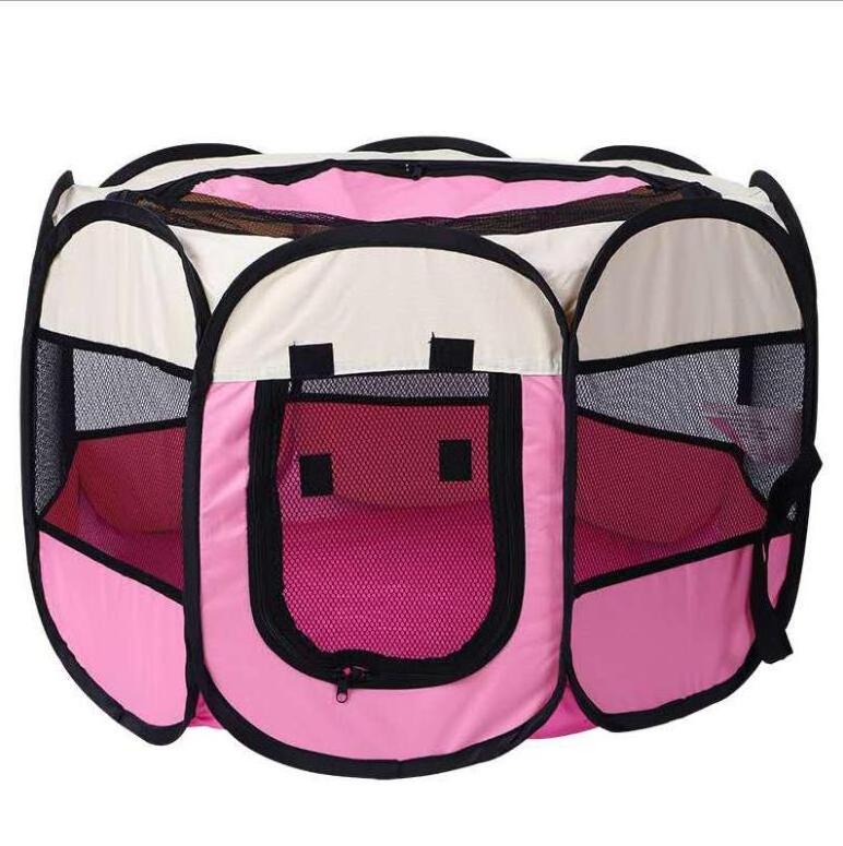 Pet Foldable Playpen Dog Portable Exercise Kennel Tent  with Removable Mesh Shade Cover for Travel Indoor Outdoor