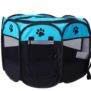 Pet Foldable Playpen Dog Portable Exercise Kennel Tent  with Removable Mesh Shade Cover for Travel Indoor Outdoor