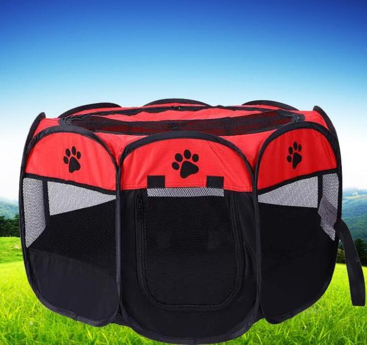 Pet Foldable Playpen Dog Portable Exercise Kennel Tent  with Removable Mesh Shade Cover for Travel Indoor Outdoor