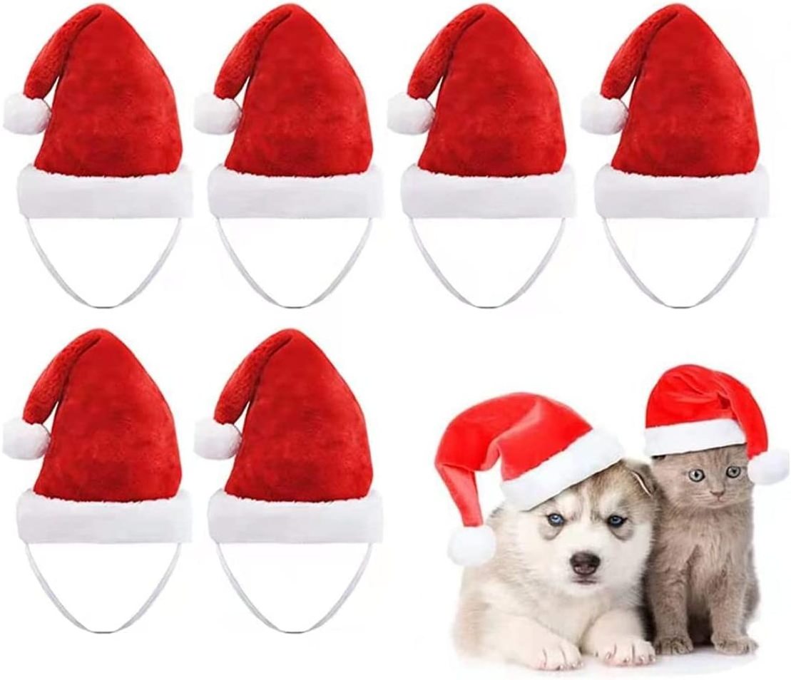 New Christmas decorations pet Christmas hats dog cat red hats plush hats pet gift