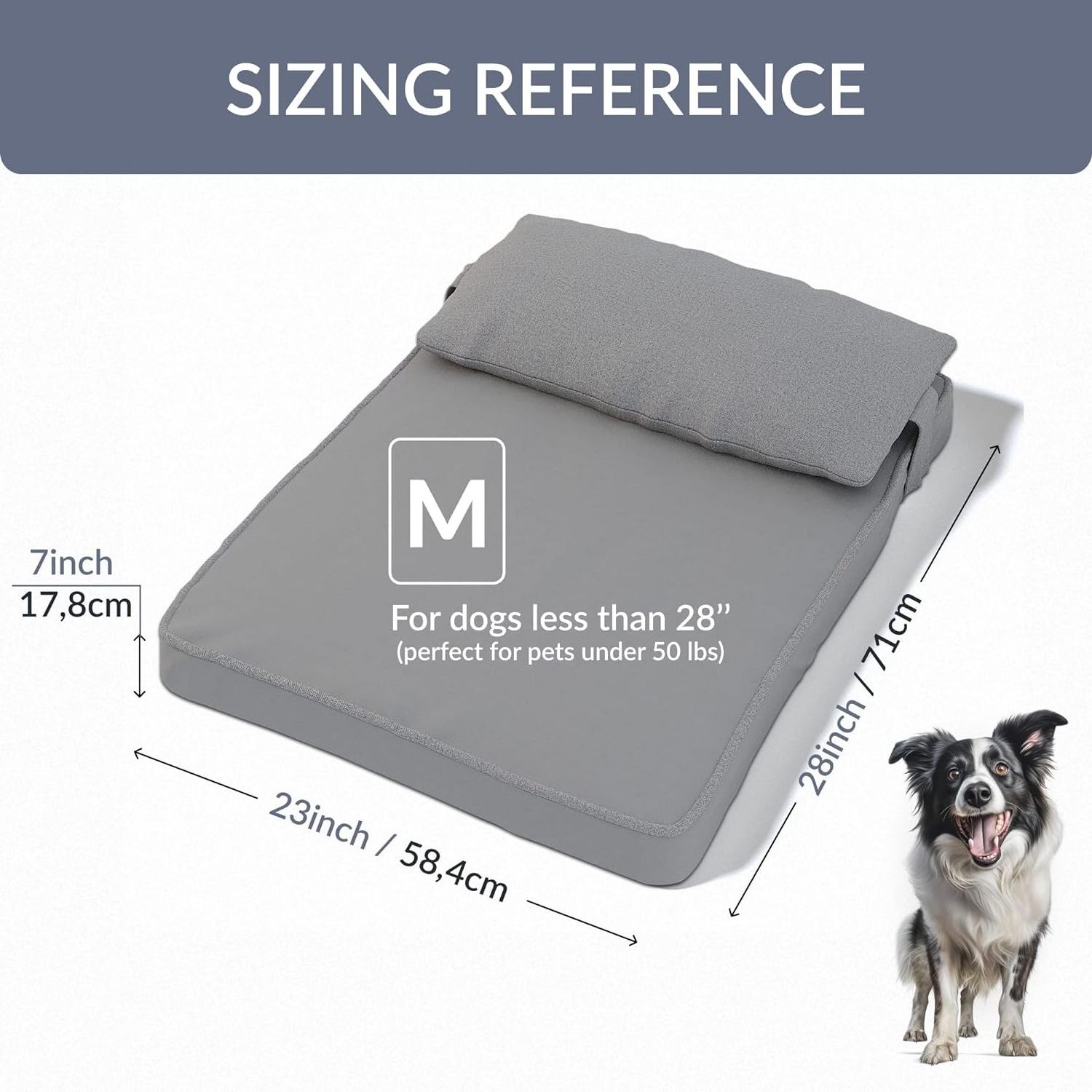 Washable Dog Bed Foam Crate Pad with Pillow Square Dog Mat