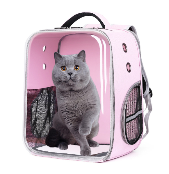 Portable Pet Carrier Bag Transparent Large Capacity Breathable Cat Carrier Backpack