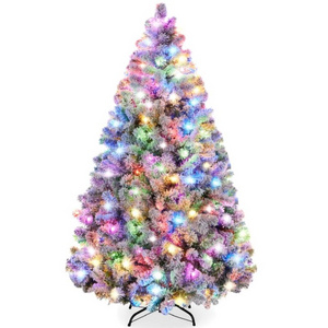 Custom Pre-Lit Christmas Tree Artificial Snow Flocked Pine Tree for Home, Office, Party Decoration