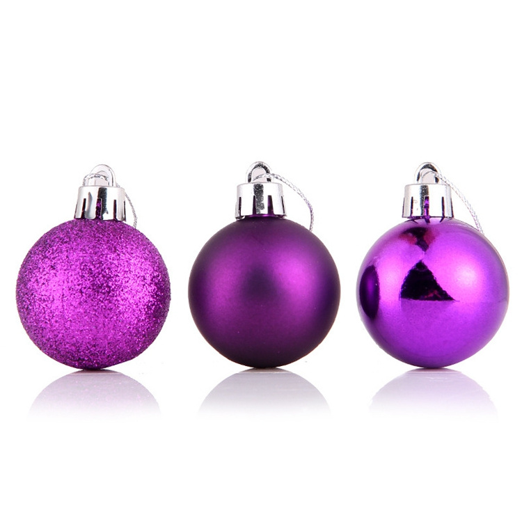 3cm 4cm 5cm 6cm shatterproof ornaments shiny matt glitter plastic tree decoration christmas baubles