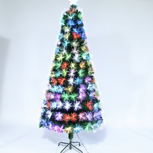 Customized Xmas Tree Pre-lit Fiber Optic Christmas Trees With Metal Stand