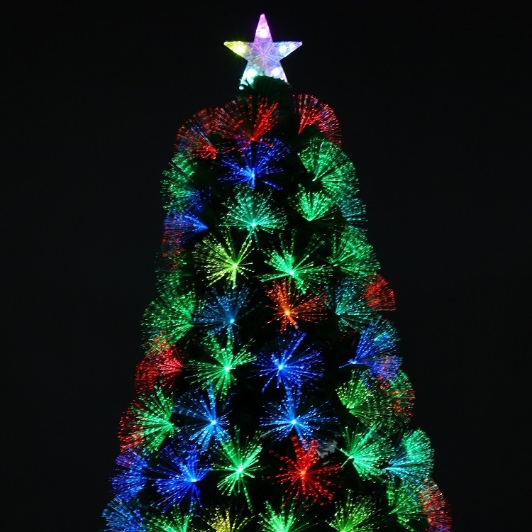 Customized Xmas Tree Pre-lit Fiber Optic Christmas Trees With Metal Stand