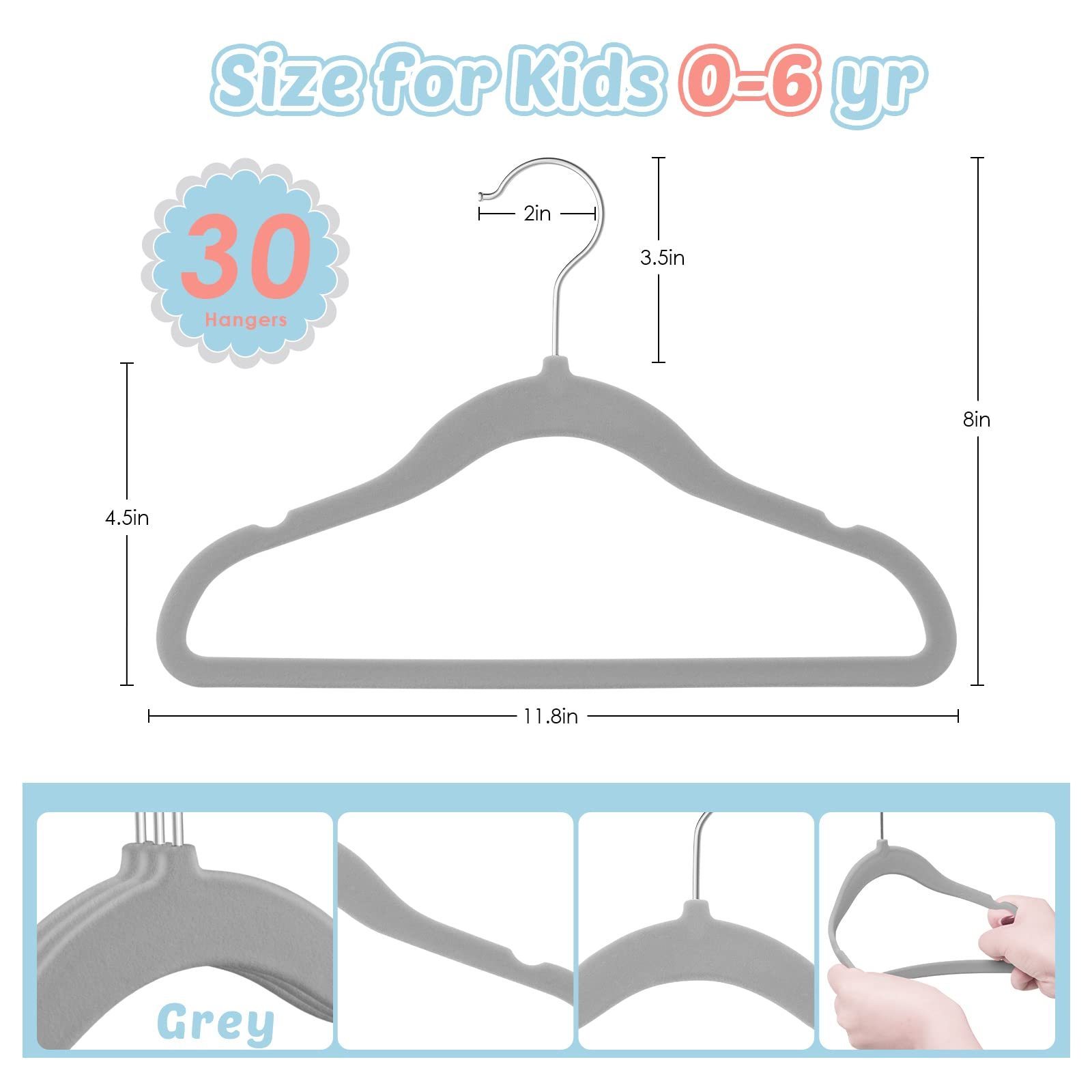 Black Kids Coat Hangers Wooden Clothes Hanger Rack For Kids Baby Hanger