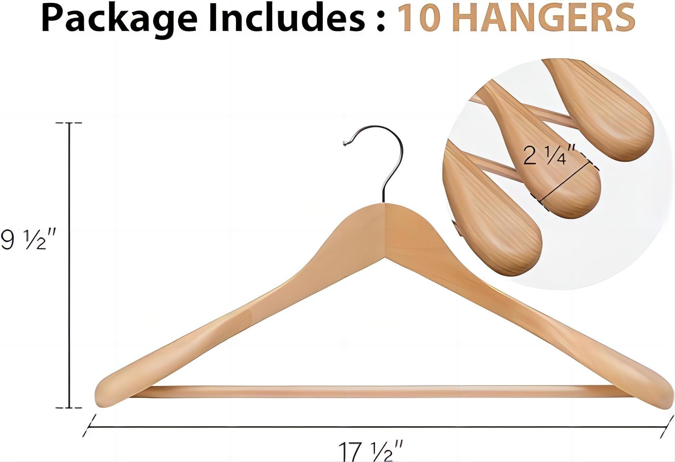 Factory Direct Sale Wooden Hanger Solid High Quality Hanger Wide Shoulder For Heavy Coat Sweater Skirt Suit