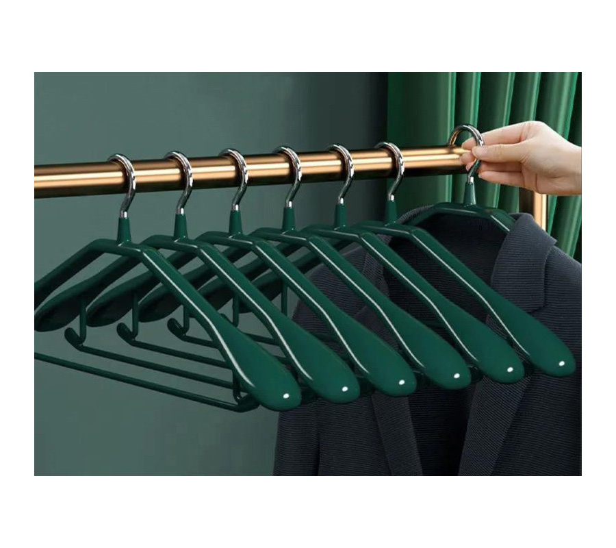 Wholesale Custom Luxury Wide Shoulder Non-Slip Bedroom Clothing Store Metal Dip Plastic Hangers