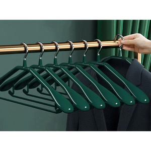 Wholesale Custom Luxury Wide Shoulder Non-Slip Bedroom Clothing Store Metal Dip Plastic Hangers