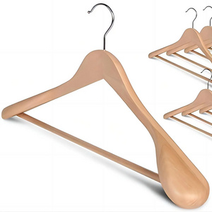 Factory Direct Sale Wooden Hanger Solid High Quality Hanger Wide Shoulder For Heavy Coat Sweater Skirt Suit