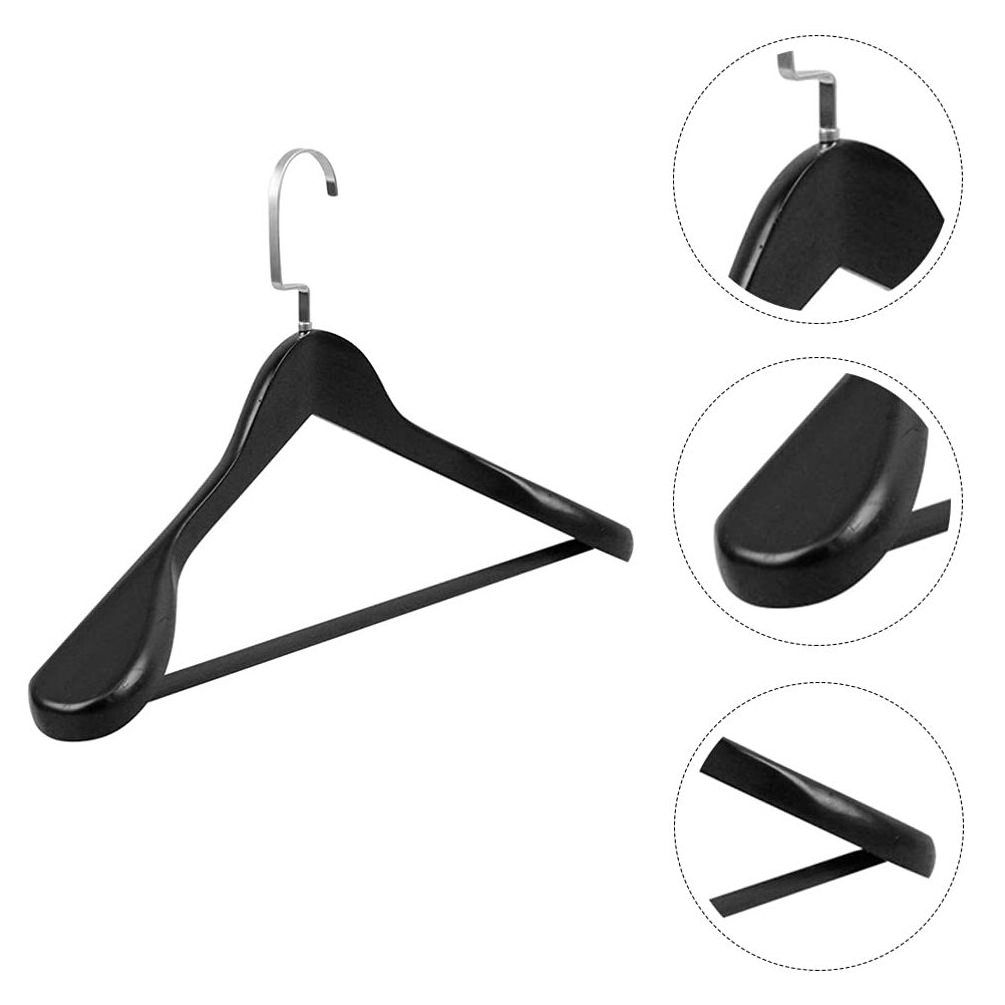 Wholesale custom hook wooden hanger suit black wood hanger high-grade wide shoulder hotel cedar wood hanger