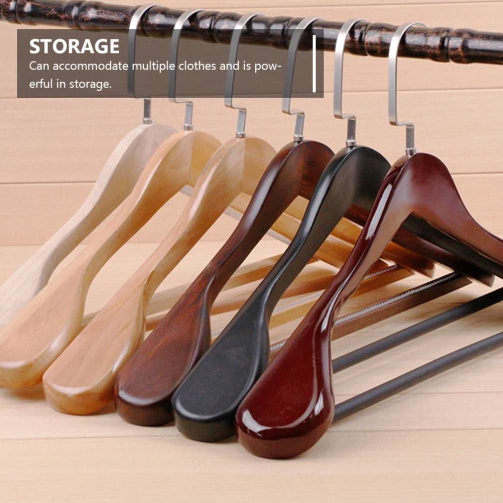 Wholesale custom hook wooden hanger suit black wood hanger high-grade wide shoulder hotel cedar wood hanger