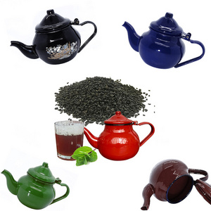 High Quality QIAN HU Thickened Small Round Enamel Espresso Outdoor Camping Coffee Pot Metal Kettle Tea Pot