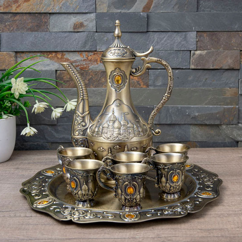 Home decoration  Arab  Cast Iron Coffee Kettles and Teapots Beauty and best teapot cup set