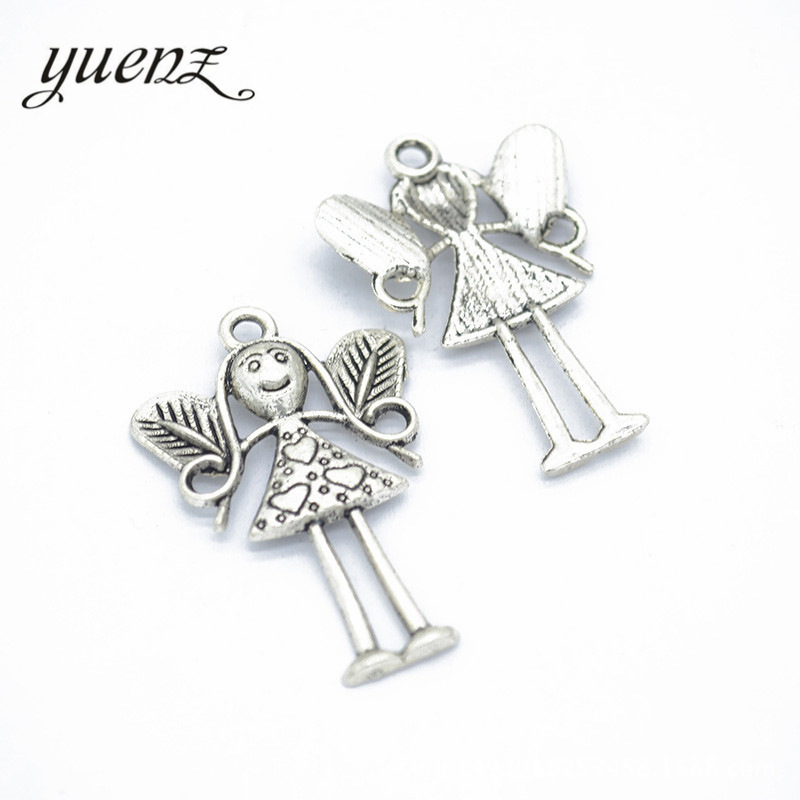 YuenZ Alloy Charms Metal Pendant Angel Charms For Necklace Bracelet DIY Jewelry Accessories Crafts Pendant 35*24mm I211