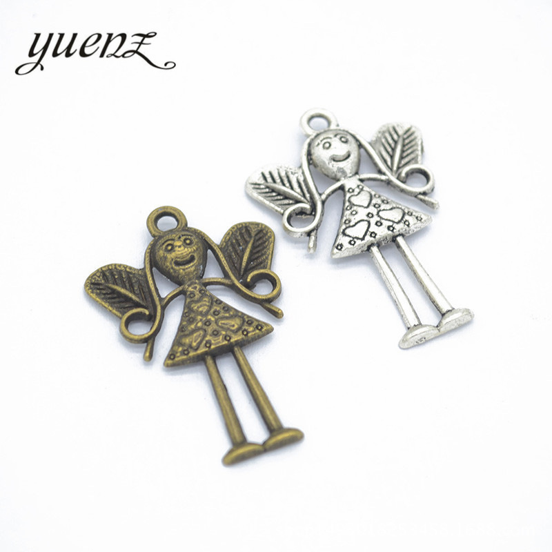 YuenZ Alloy Charms Metal Pendant Angel Charms For Necklace Bracelet DIY Jewelry Accessories Crafts Pendant 35*24mm I211