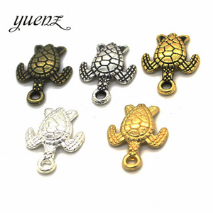 YuenZ 5color Antique Sliver Animal turtle Charm DIY metal charms for jewelry making 16*12mm D701