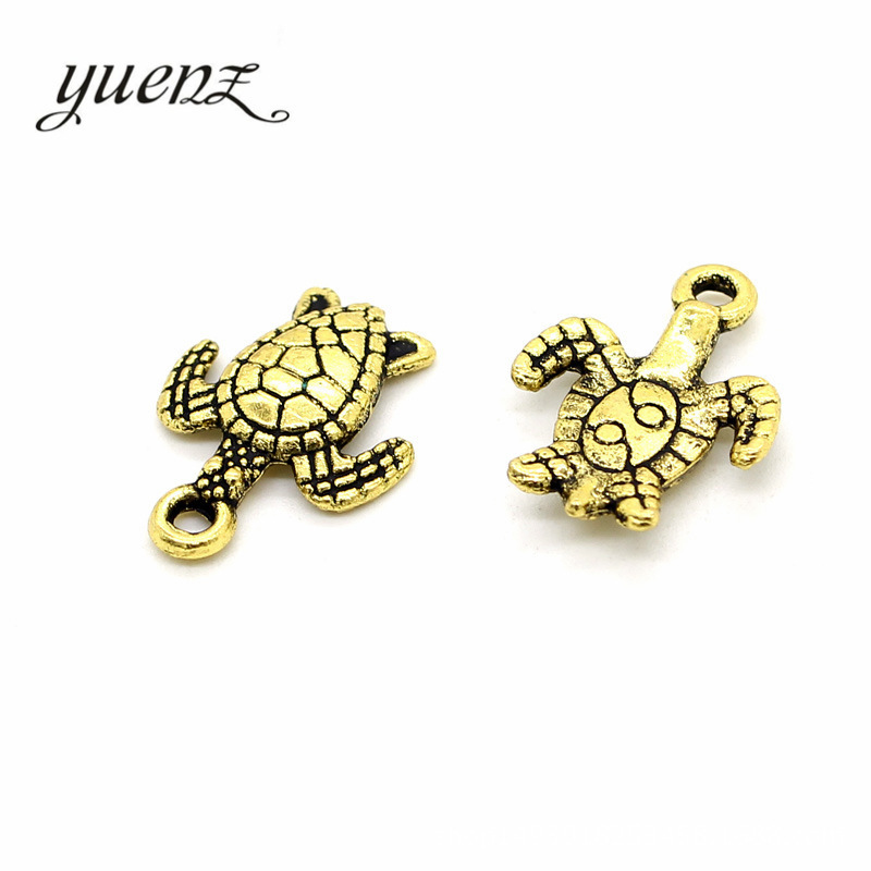 YuenZ 5color Antique Sliver Animal turtle Charm DIY metal charms for jewelry making 16*12mm D701