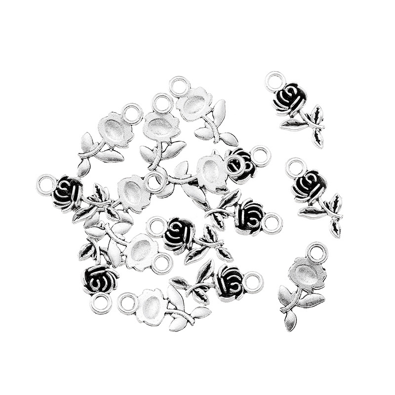 YuenZ Alloy Charms Antique Silver color flower Pendants Jewelry Findings For DIY Handmade Jewelry Making 20*10mm Q121