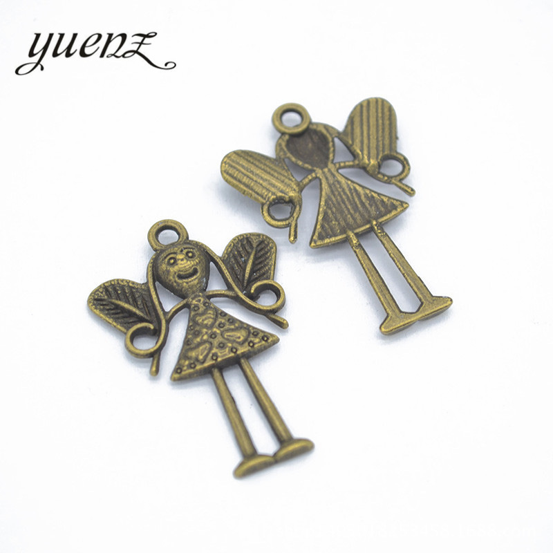 YuenZ Alloy Charms Metal Pendant Angel Charms For Necklace Bracelet DIY Jewelry Accessories Crafts Pendant 35*24mm I211