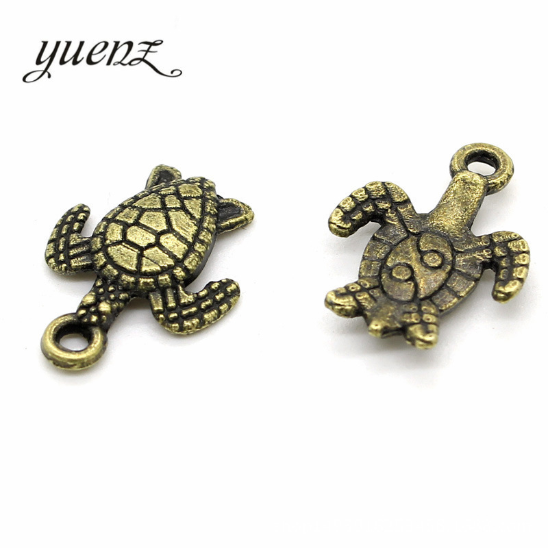 YuenZ 5color Antique Sliver Animal turtle Charm DIY metal charms for jewelry making 16*12mm D701