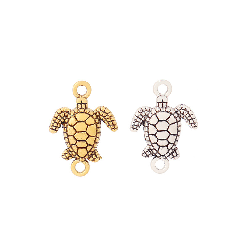 Antique Silver/Gold Tone Turtle Tortoise Connector Charms for Bracelet Necklace DIY Jewelry Making Accessories 21x15mm