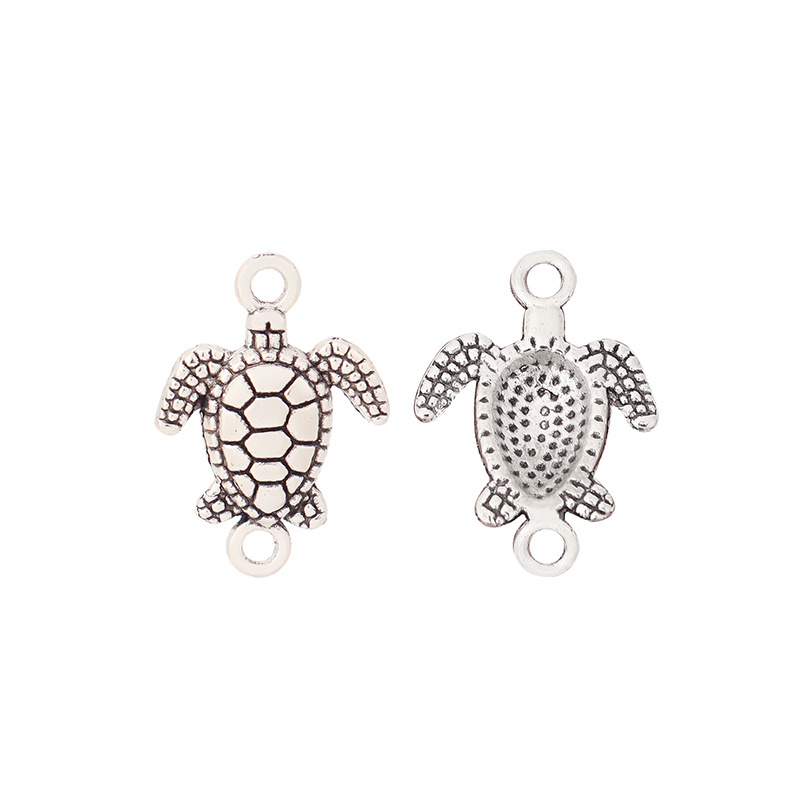 Antique Silver/Gold Tone Turtle Tortoise Connector Charms for Bracelet Necklace DIY Jewelry Making Accessories 21x15mm