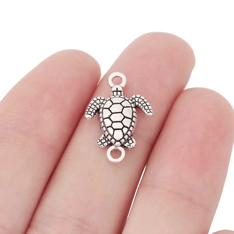 Antique Silver/Gold Tone Turtle Tortoise Connector Charms for Bracelet Necklace DIY Jewelry Making Accessories 21x15mm