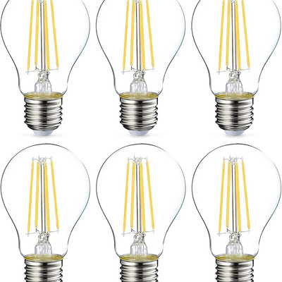 No Flicker A19 Led filament Bulb CCT Color  4W 6W 8W  Clear Frost Glass Forst Indoor A60 Vintage Led Edison Bulb(Dim)