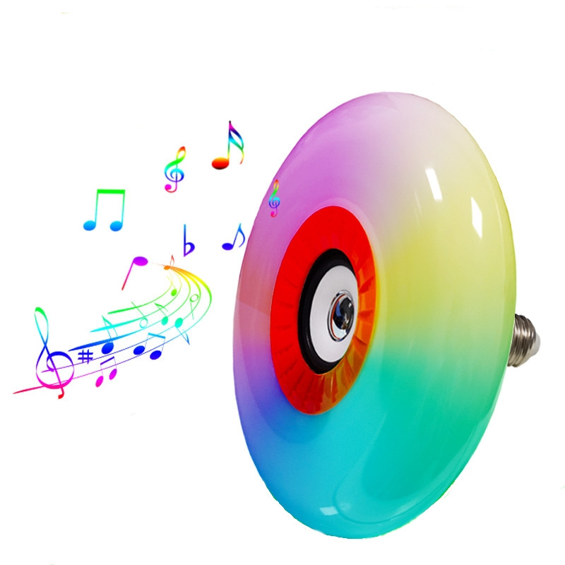 Remote Control Disc-Shaped 48w Music Lamp Smart Rgb Bulb Color Light Magic E27 Base Speaker Led Music Bulb