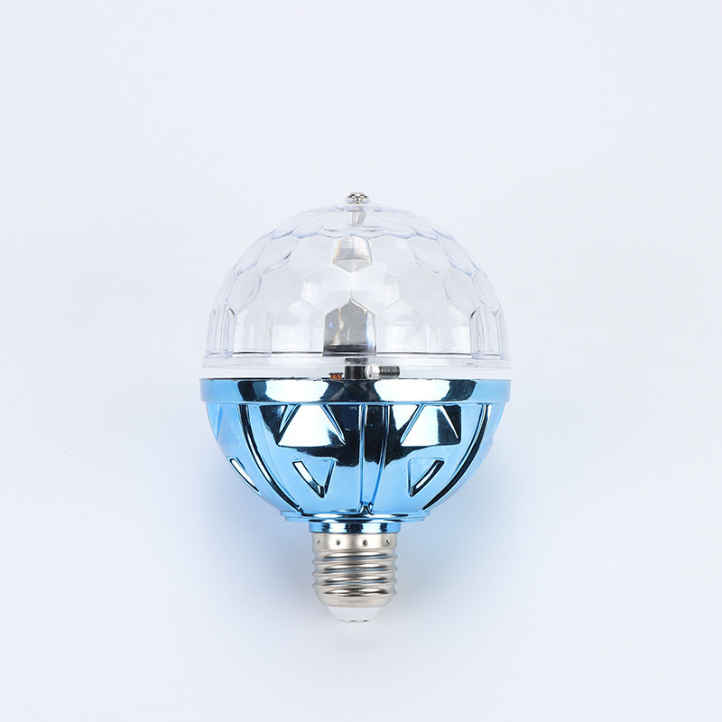 Colorful Auto Rotating Magic Ball Light Multi Crystal Disco Light E27 Bulb for Disco Birthday Halloween Christmas Party