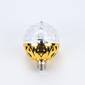 Colorful Auto Rotating Magic Ball Light Multi Crystal Disco Light E27 Bulb for Disco Birthday Halloween Christmas Party