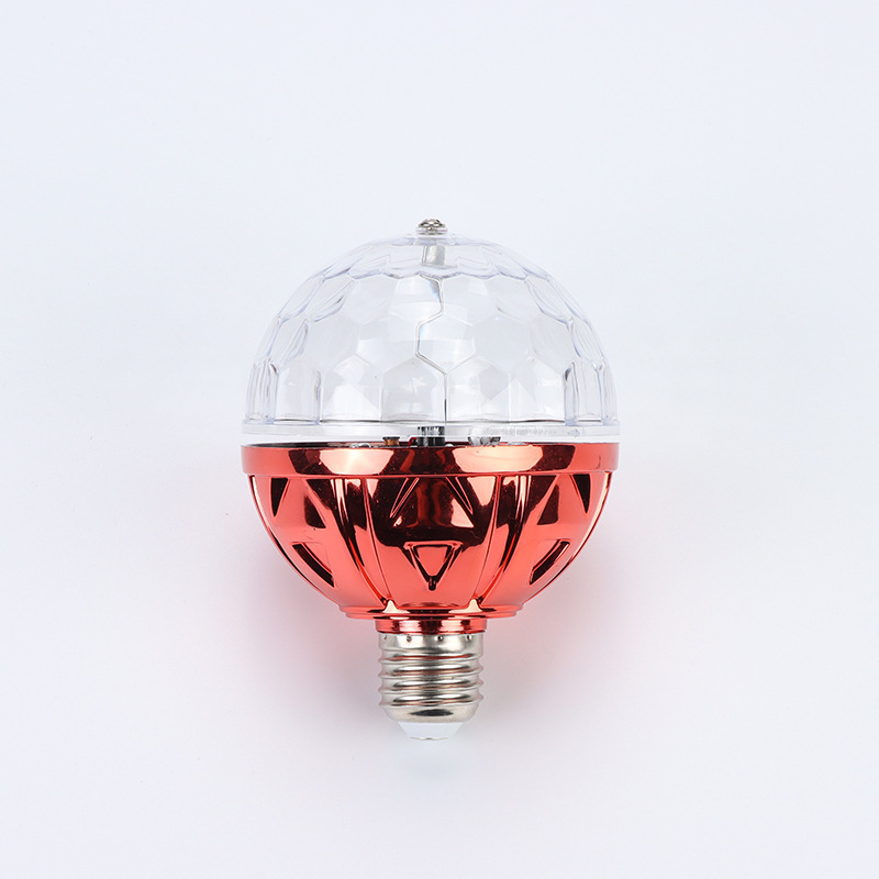 Colorful Auto Rotating Magic Ball Light Multi Crystal Disco Light E27 Bulb for Disco Birthday Halloween Christmas Party