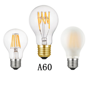 220V Classic Edison A60 LED Light Bulbs 4W E27 Medium Base 2700K Clear Glass Vintage Dimmable LED Filament Bulb