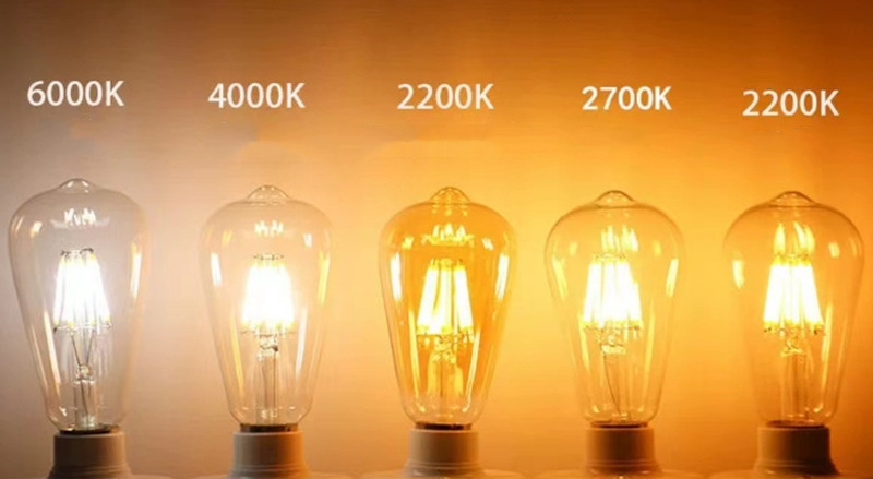 220V Classic Edison A60 LED Light Bulbs 4W E27 Medium Base 2700K Clear Glass Vintage Dimmable LED Filament Bulb