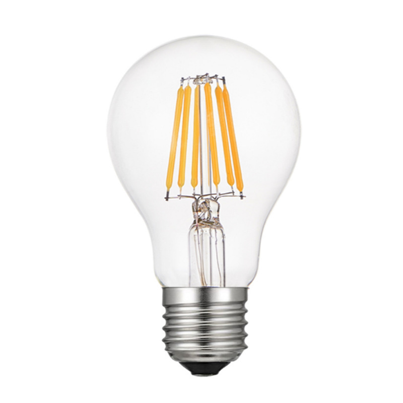 220V Classic Edison A60 LED Light Bulbs 4W E27 Medium Base 2700K Clear Glass Vintage Dimmable LED Filament Bulb