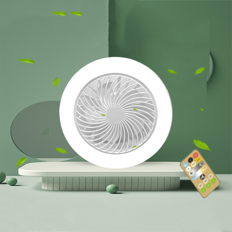 360 Swivel Adjustable Angle Cool Fan Modern Simple Round Small E27 LED Socket Ceiling Fan Light