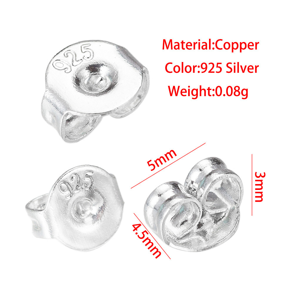 925 sterling silver electroplated earplugs sockets earring holders women's versatile butterfly sterling silver small accessories