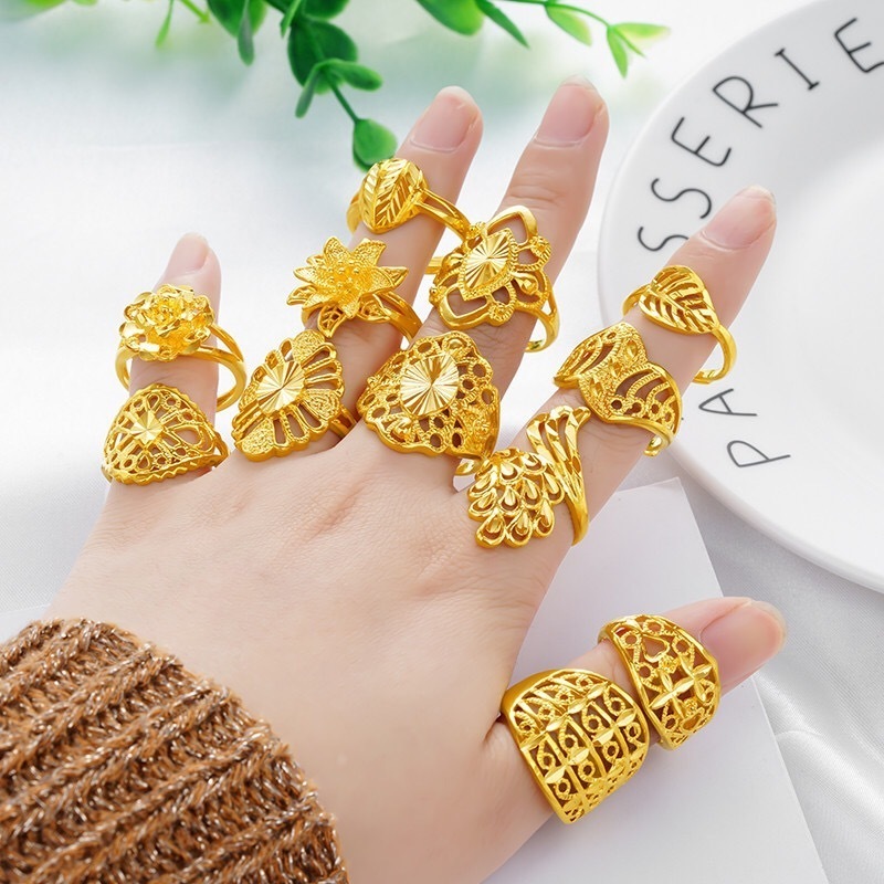 Wedding Classic Fashion Hot Brass Gold Plated Ornaments Long Lasting Vietnam Gold Open Women's Jewelry