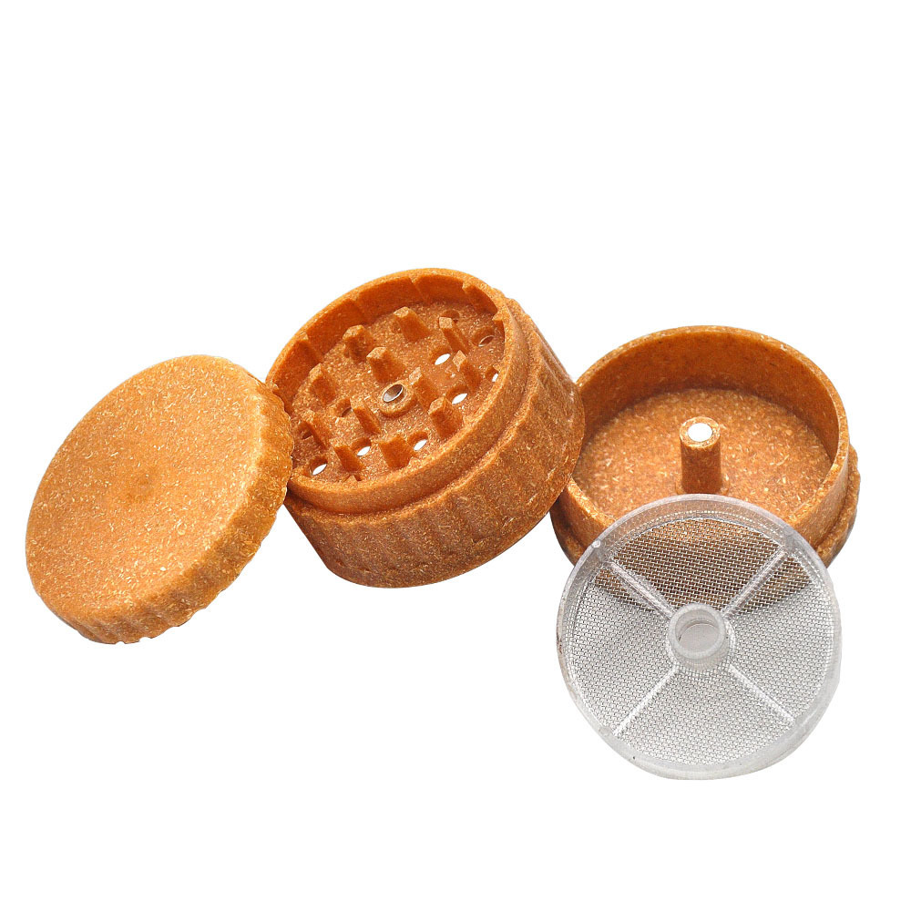 Wholesale Biodegradable Hemp Plastic Herb Grinder 2.5 Inch Smoking Grinder Custom Logo