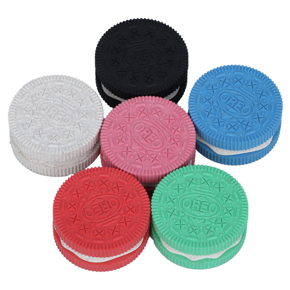 52 mm Cookies Biodegradable Plastic Smoking Herb Grinder Tobacco Grinders Mix Color 12PCS per Display Smoking Accessory