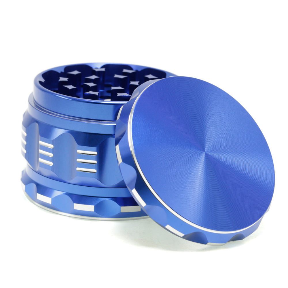 Herb Grinder 63mm 4 Parts Custom Logo Box Large Tobacco Grinder Aluminum Bluebus Kozo Spice Grinder Smokeshop Supplies