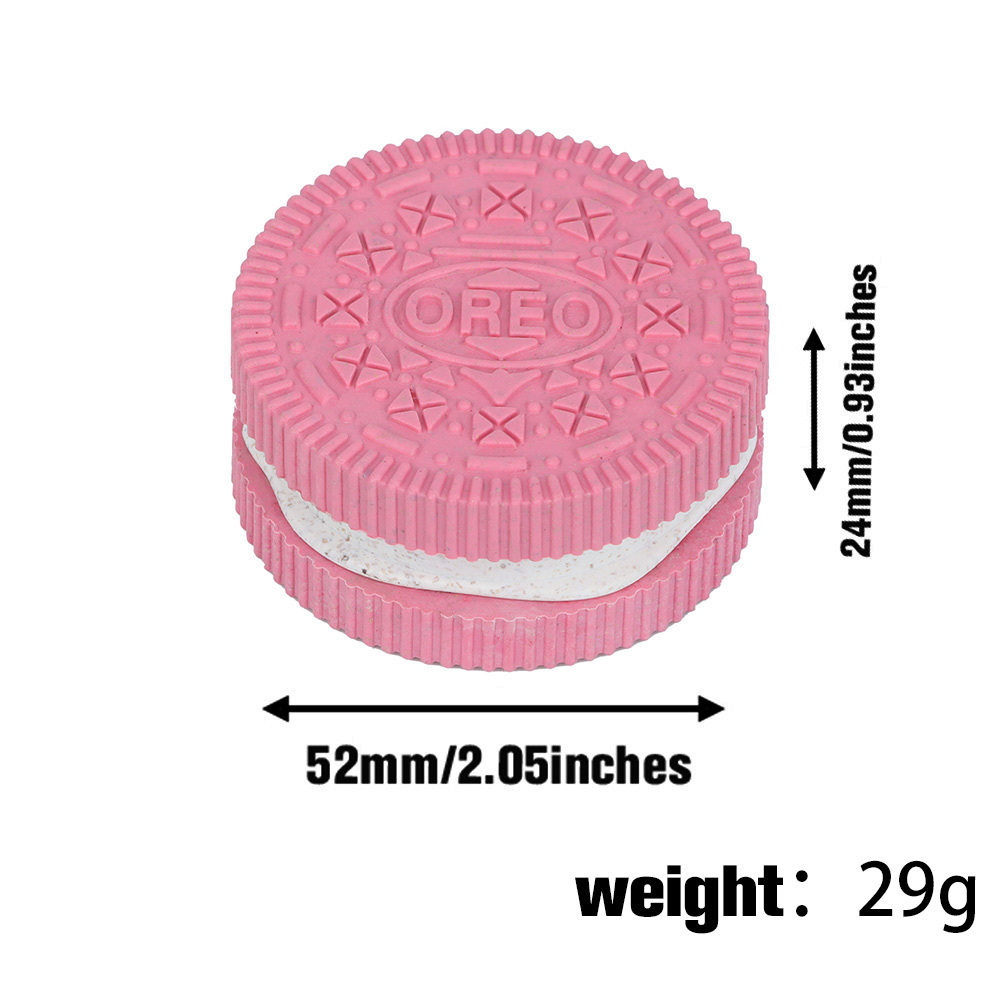 52 mm Cookies Biodegradable Plastic Smoking Herb Grinder Tobacco Grinders Mix Color 12PCS per Display Smoking Accessory